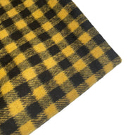 Plaid Wool Blend Coating - Yellow/Black