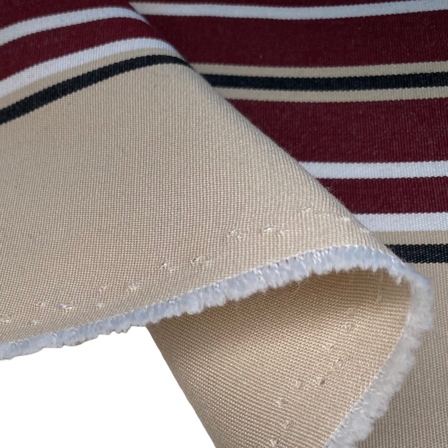 Sunbrella Striped Woven Upholstery - 48” - Beige/Red/Black/White
