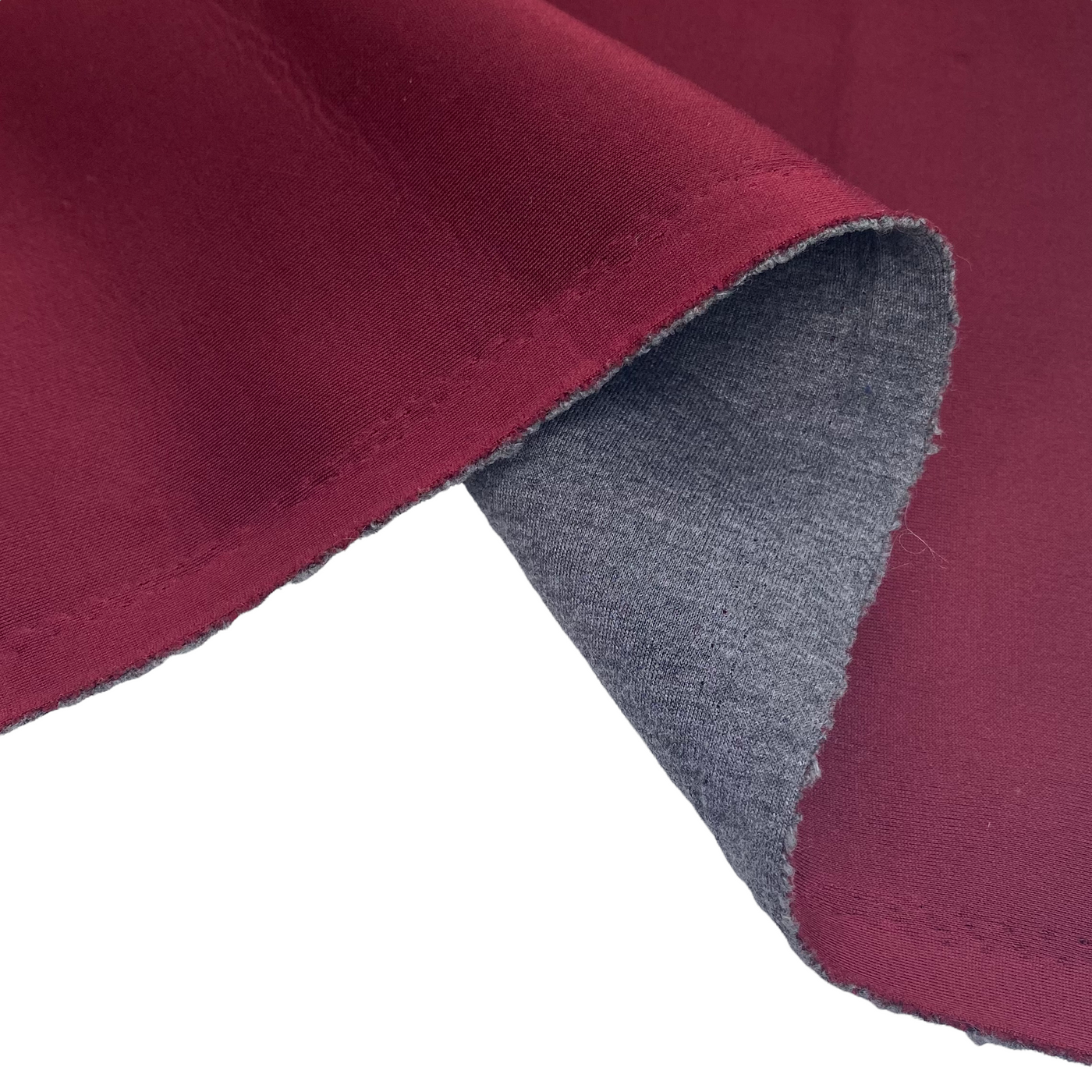 Stretch Bonded Scuba Knit - Burgundy/Heather Grey