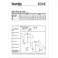 Burda Style 6349 - Men’s Shirt - Short Sleeved - Long Sleeved - Shirt with Stand Collar Sewing Pattern