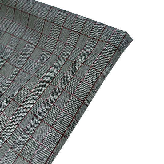 Yarn Dyed Cotton Plaid - Remnant - Green/White/Red