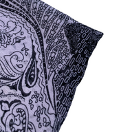 Paisley Printed Crinkled Polyester Chiffon - Pink/Black