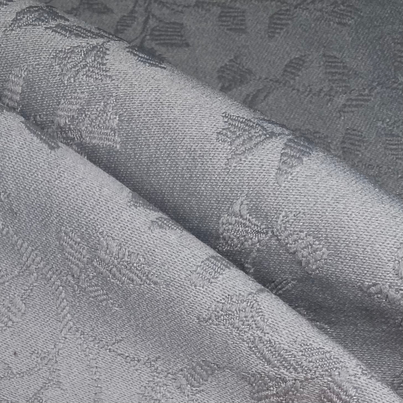 Floral Polyester Brocade - Grey