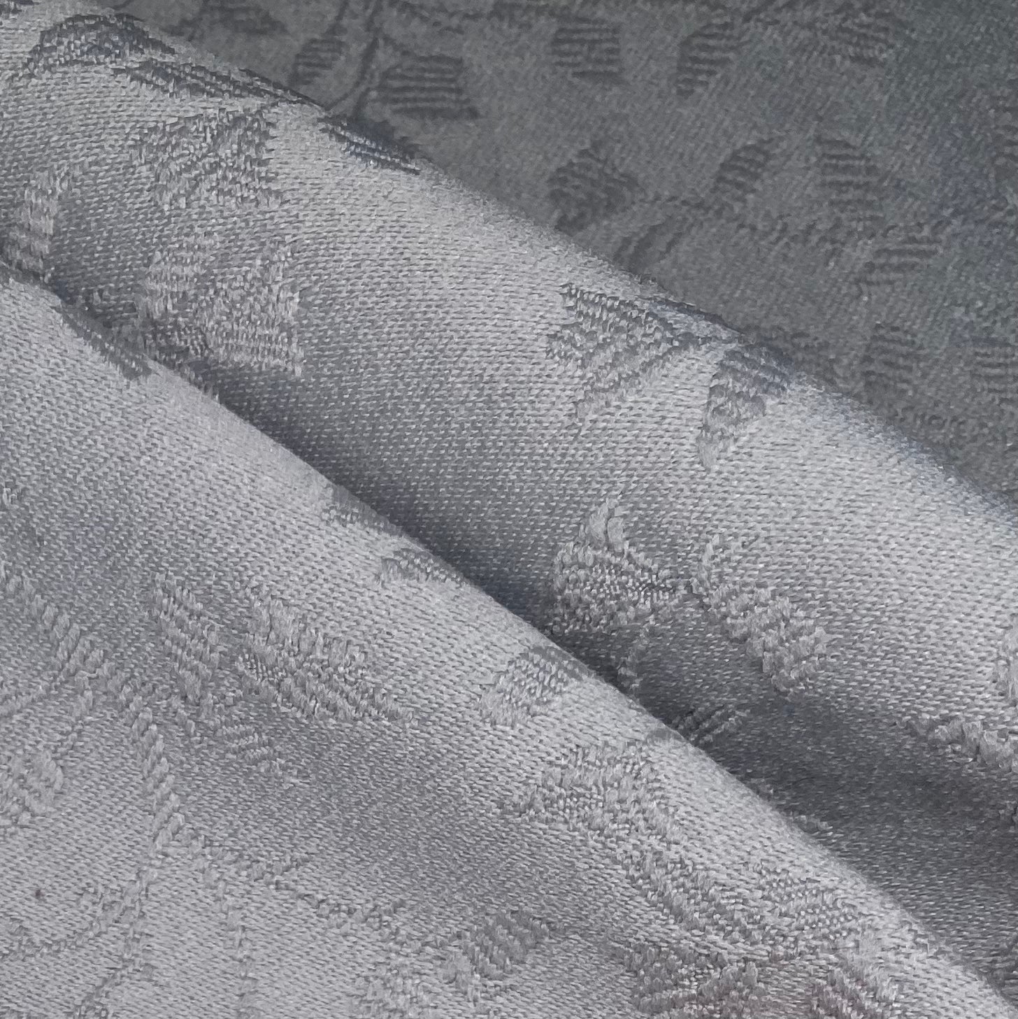 Floral Polyester Brocade - Grey