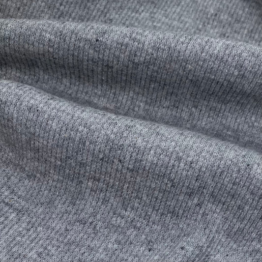 Cotton Tubular Rib Knit - Heather Grey