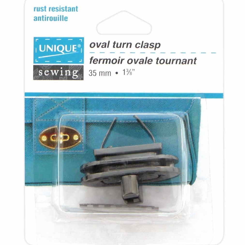 Oval Turn Clasp - 35mm - Gunmetal