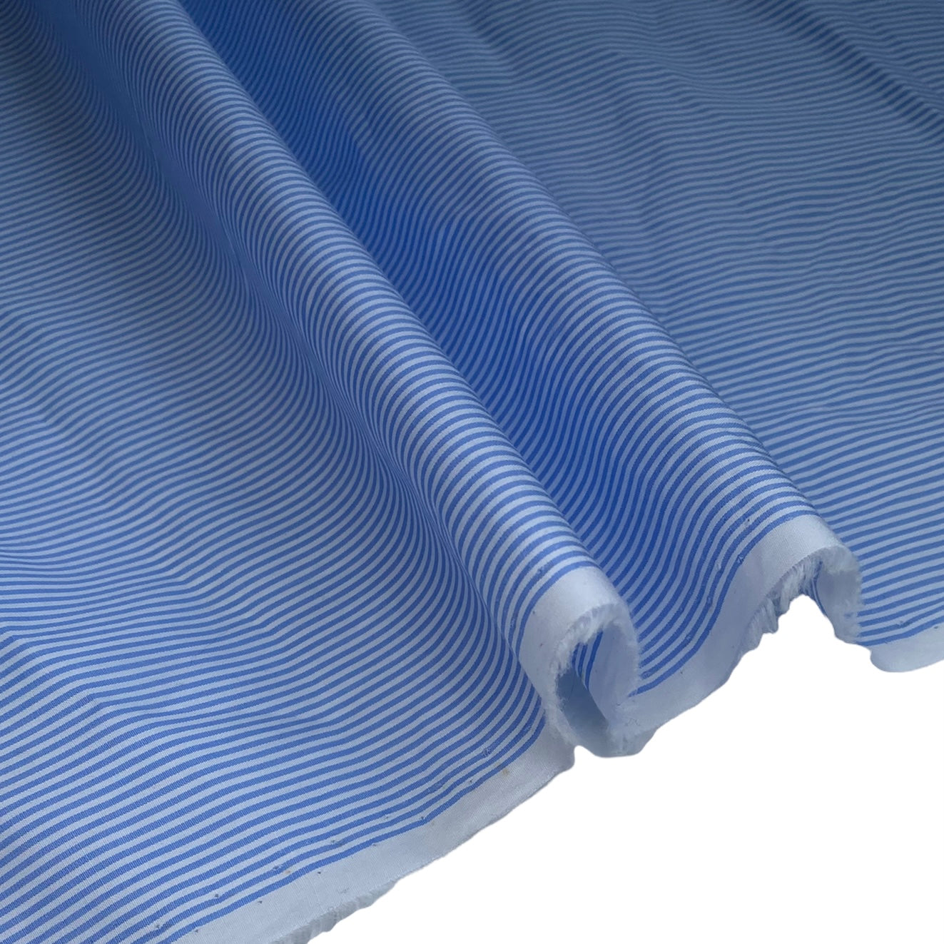 Striped Cotton Shirting - 56” - Blue/White