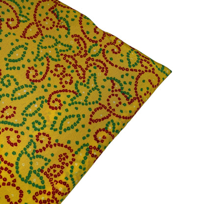 Floral Printed Polyester - 44” - Yellow/Red/Green