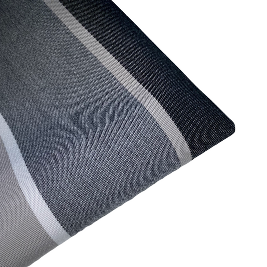 Sunbrella Striped Woven Upholstery - 48” - Grey/Black/White