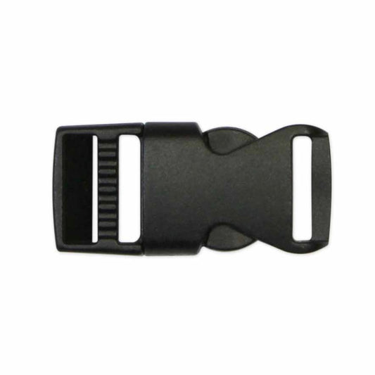Single Adjust Parachute Buckle - Plastic - 15mm (9/16″) - Black