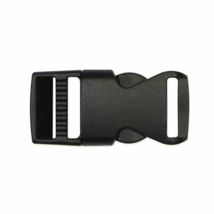 Single Adjust Parachute Buckle - Plastic - 15mm (9/16″) - Black