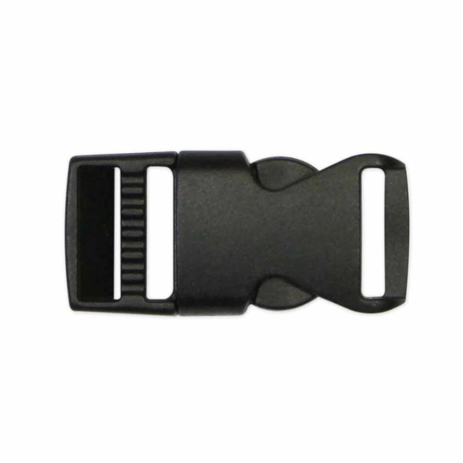 Single Adjust Parachute Buckle - Plastic - 15mm (9/16″) - Black