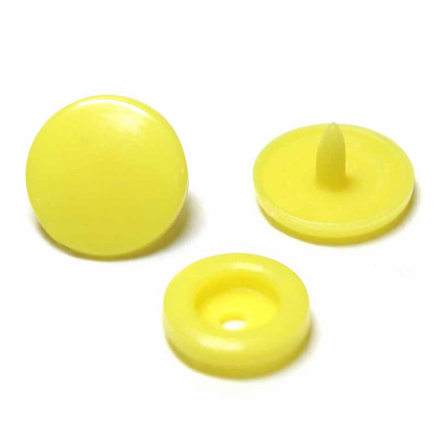 Plastic Snap Fasteners - Size 2 - 11mm (3/8″) - 30 sets - Yellow