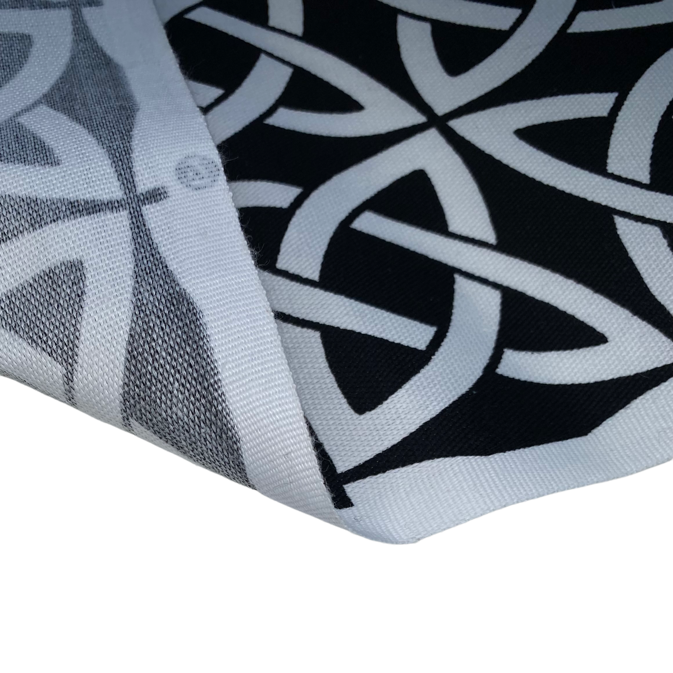 Printed Outdoor Upholstery - Celtic Knot - Black/White