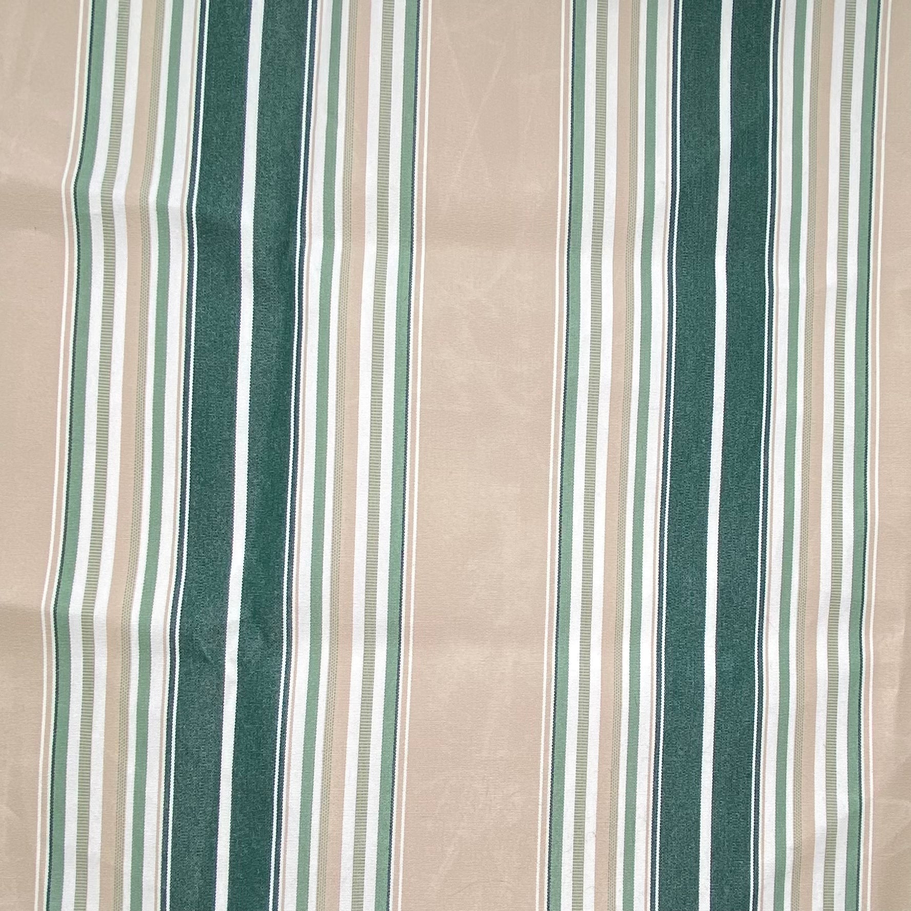 Sunbrella Striped Woven Upholstery - 48” - White/Green/Beige