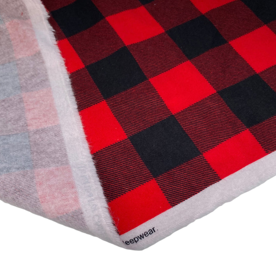 Printed Cotton Flannel - Buffalo Plaid - Red/Black