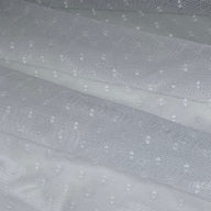 Stretch Nylon Mesh - Swiss Dot - White
