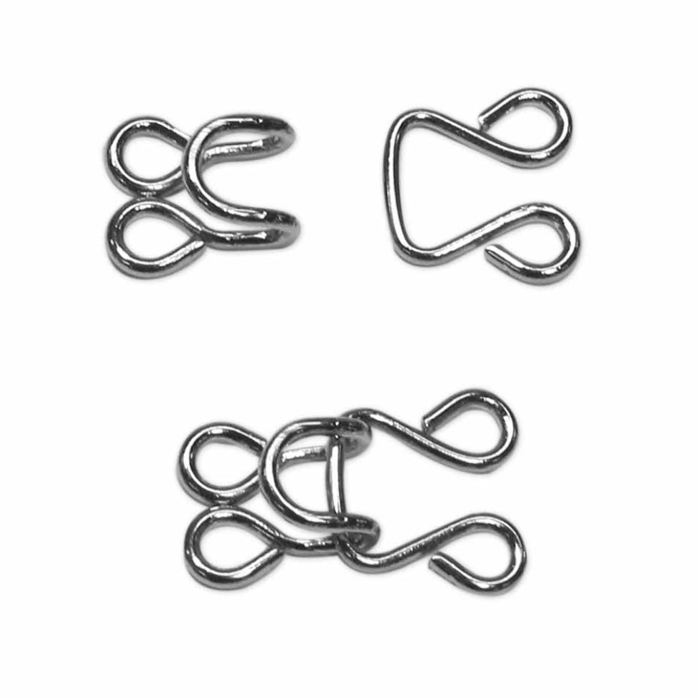 Hooks & Eyes - Silver - 9mm - 2 Sets