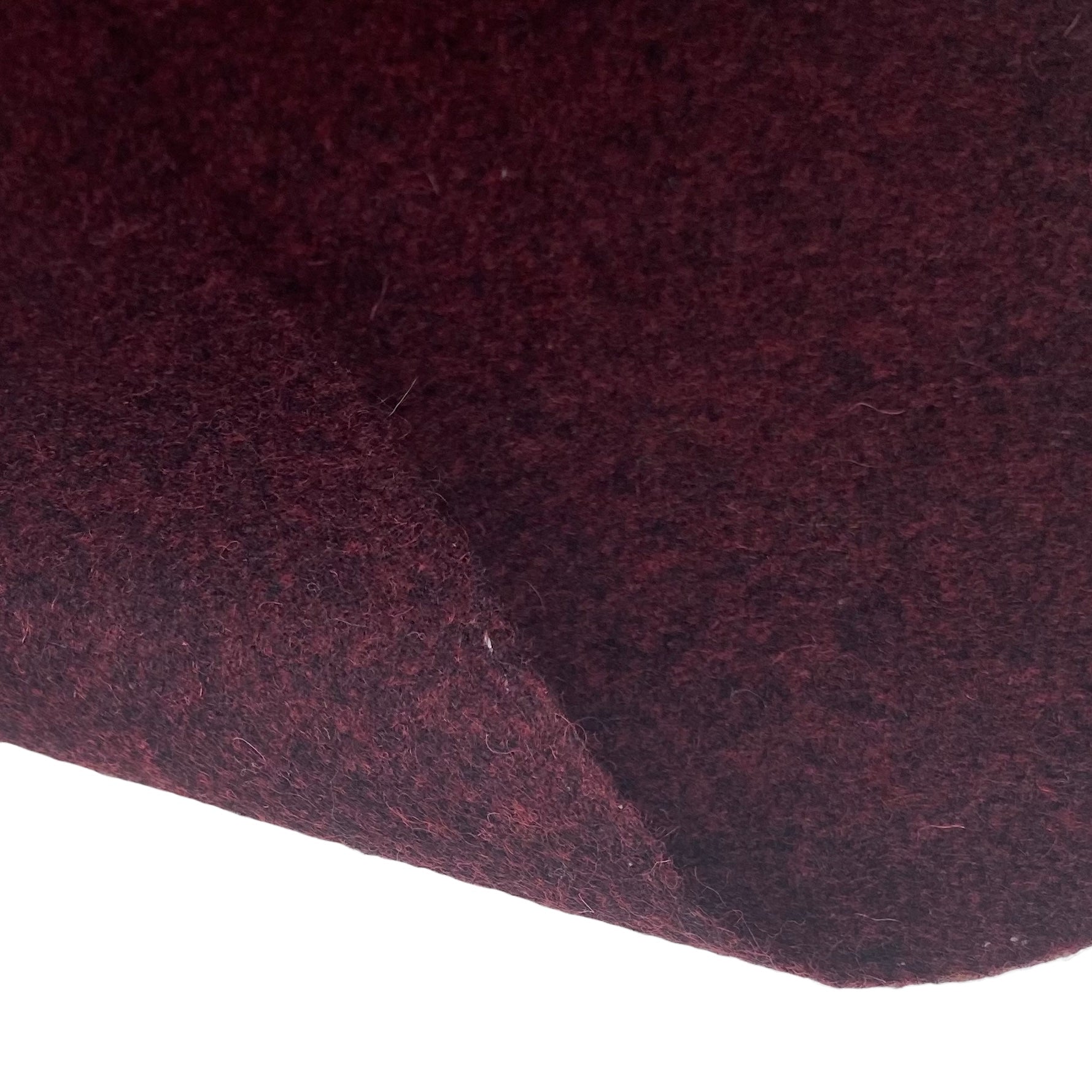 Marbled Melton Wool Coating - Burgundy