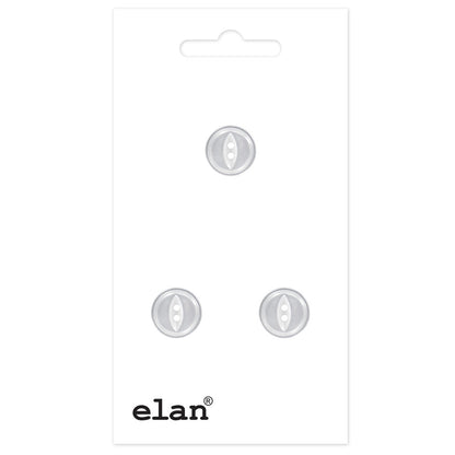 Plastic 2-Hole Button - 18mm / 28L - White - 3 count