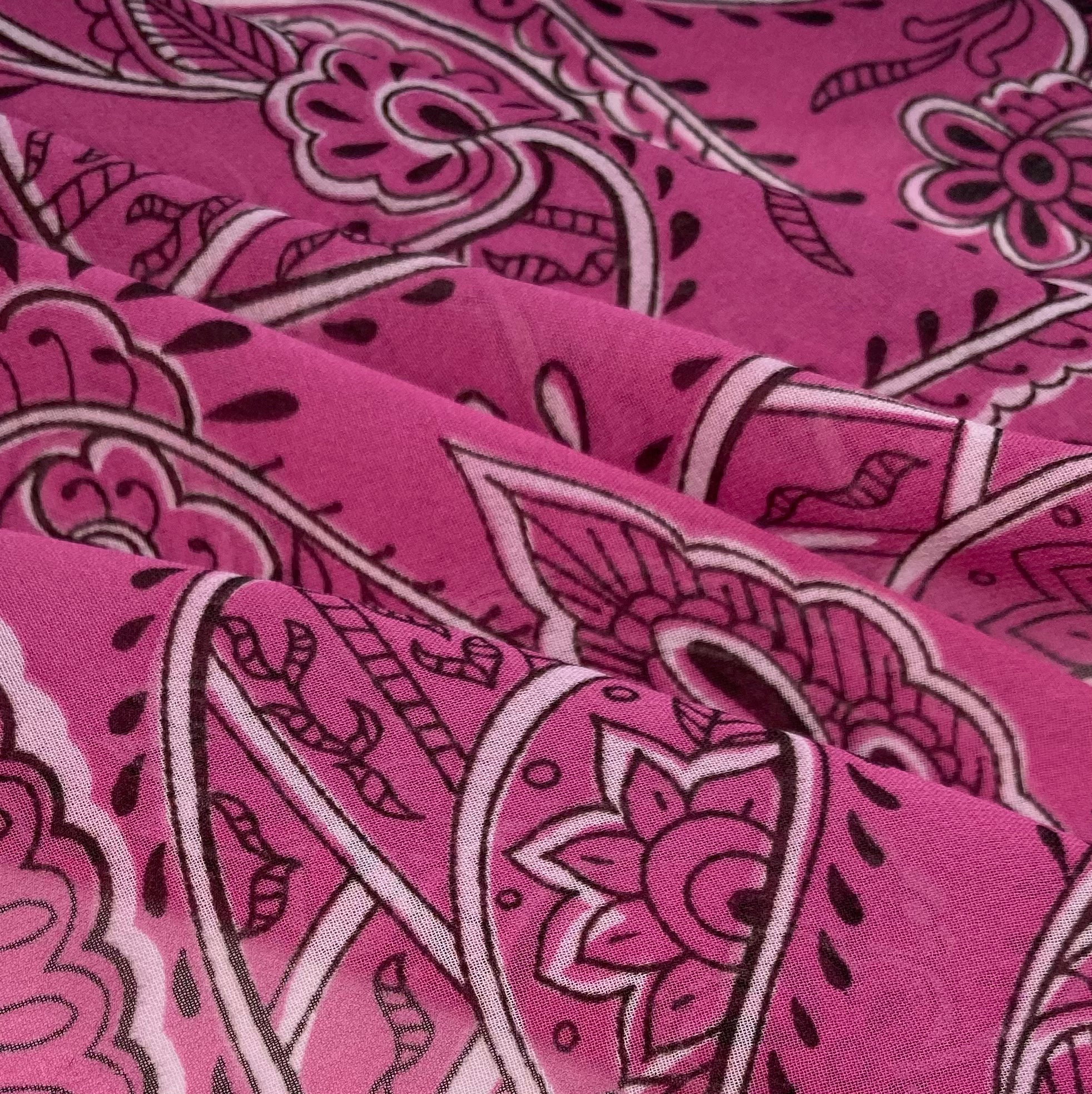 Paisley Polyester Chiffon - 60” - Pink