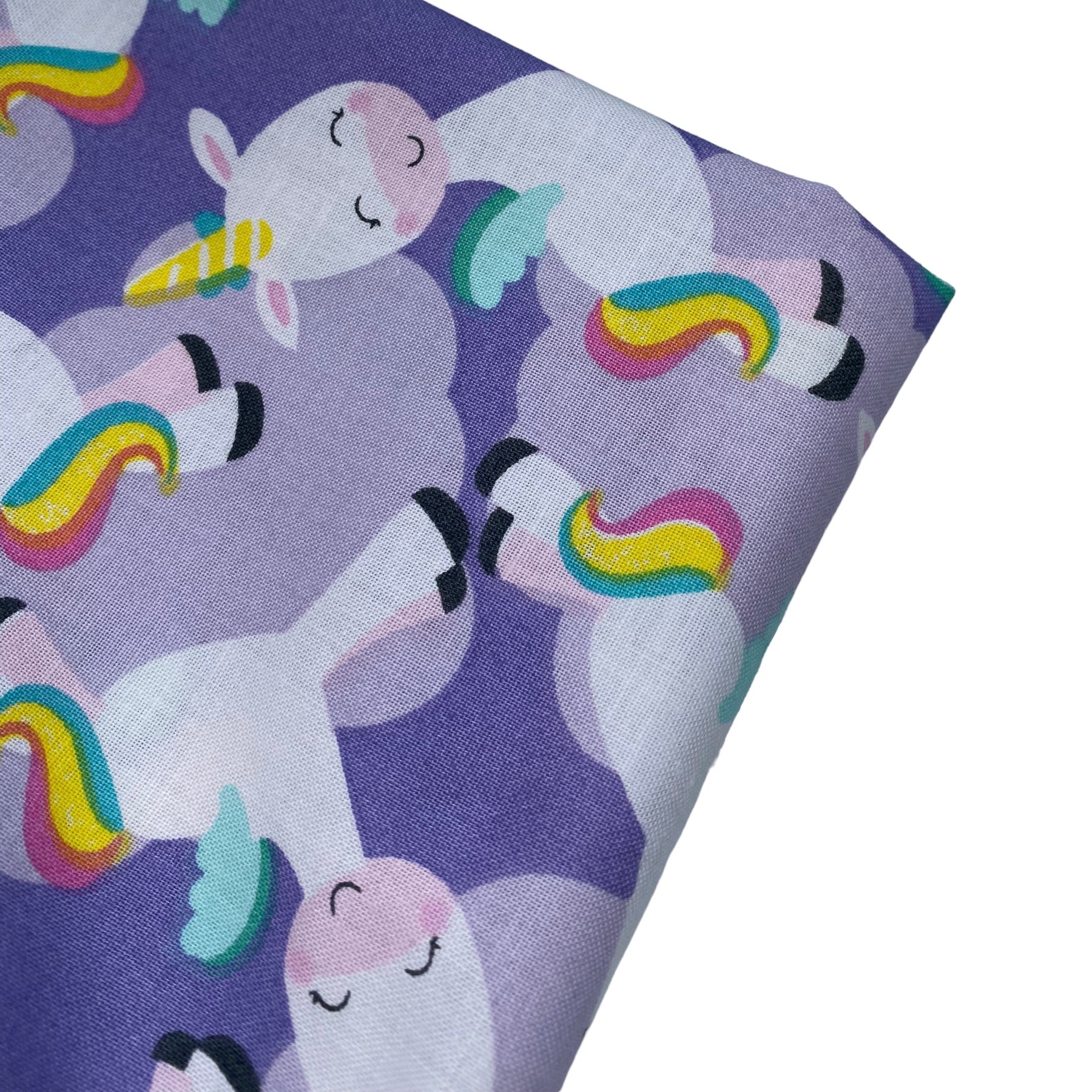 Quilting Cotton - Rainbow Unicorn - Purple