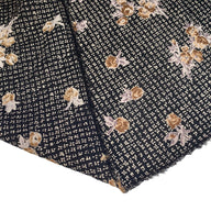 Floral Printed Polyester Crepe - 44” - Black/Beige