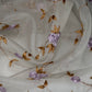 Embroidered Silk Organza - 42” - Off White/Purple/Brown