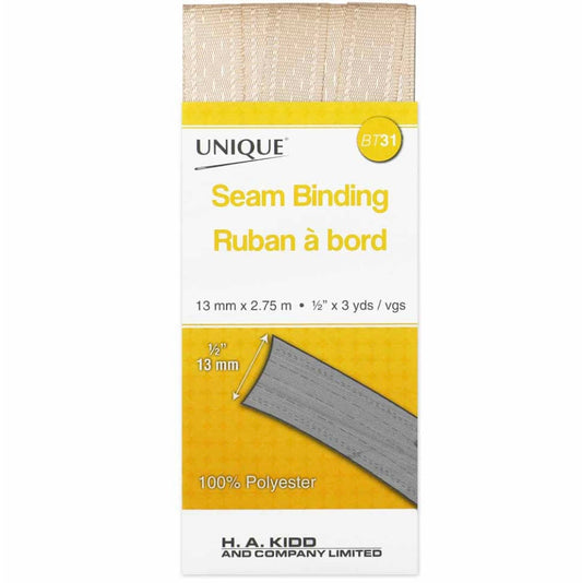 Seam Binding 14mm x 2.75m - Ivory