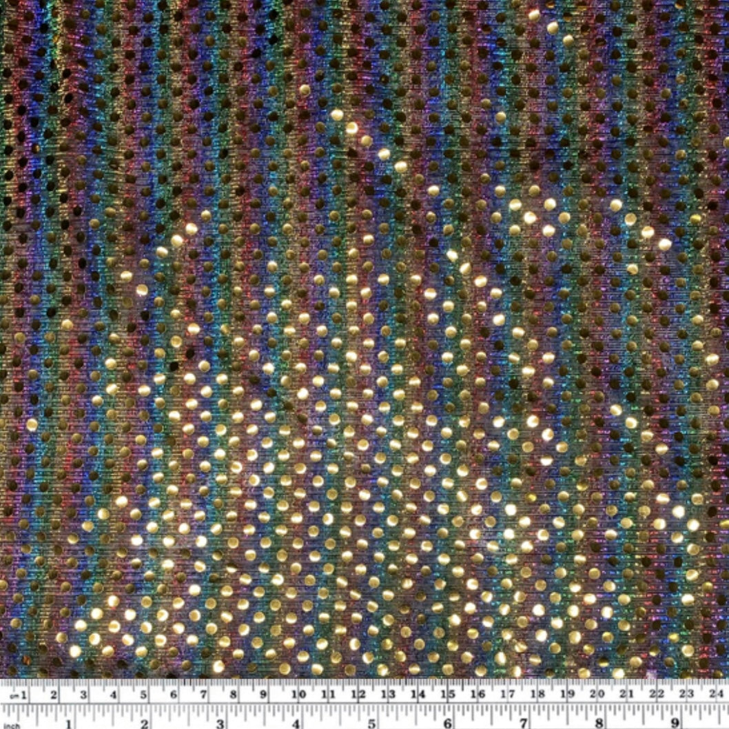 Faux Sequin - 44” - Rainbow/Gold