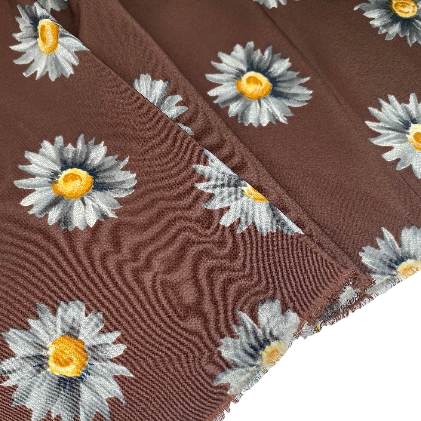 Floral Printed Polyester Crepe Chiffon - 44” - Brown