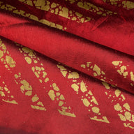 Striped Silk Shantung - Red/Gold