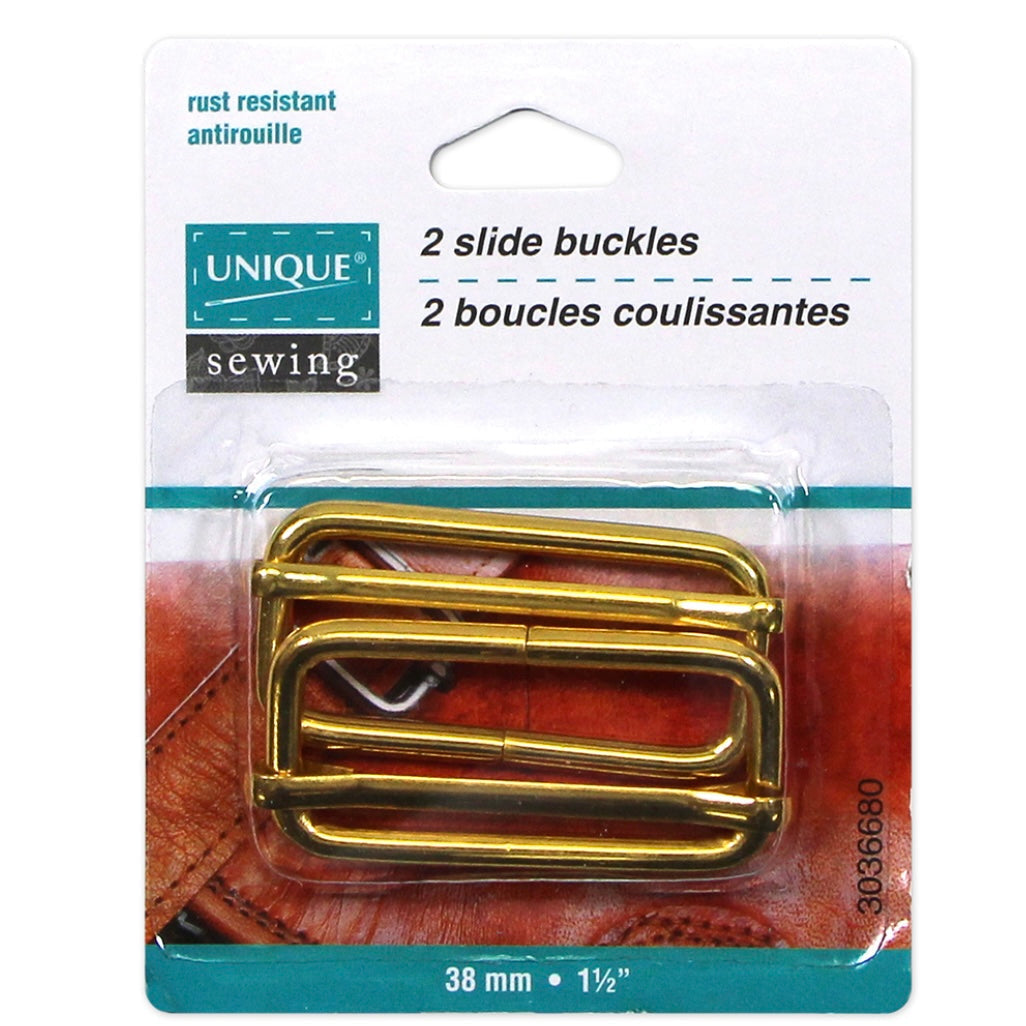 Metal Slide Buckle - 38mm (1 1/2″) - Silver  - 2 pcs