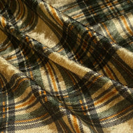 Printed Stretch Velvet - Plaid - Green/Gold