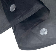 Metallic Polka Dot Polyester Organza - 60” - Black/Silver