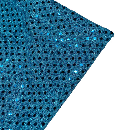 Faux Small Sequin Shiny Confetti Dot Knit - 46” - Aqua