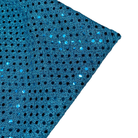Faux Small Sequin Shiny Confetti Dot Knit - 46” - Aqua