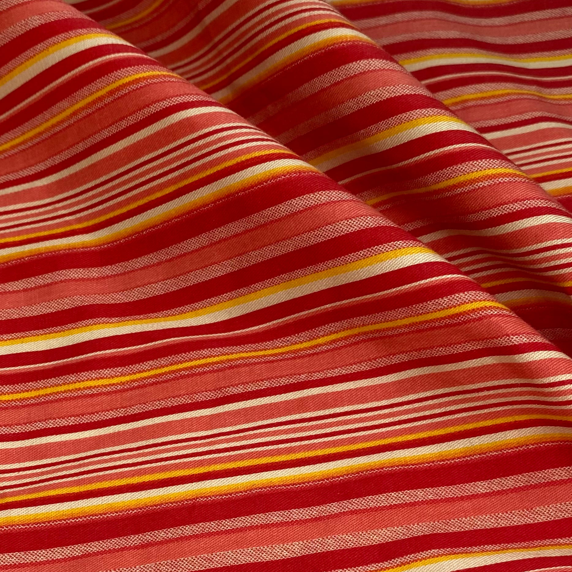 Striped Cotton - 42” - Red/Yellow