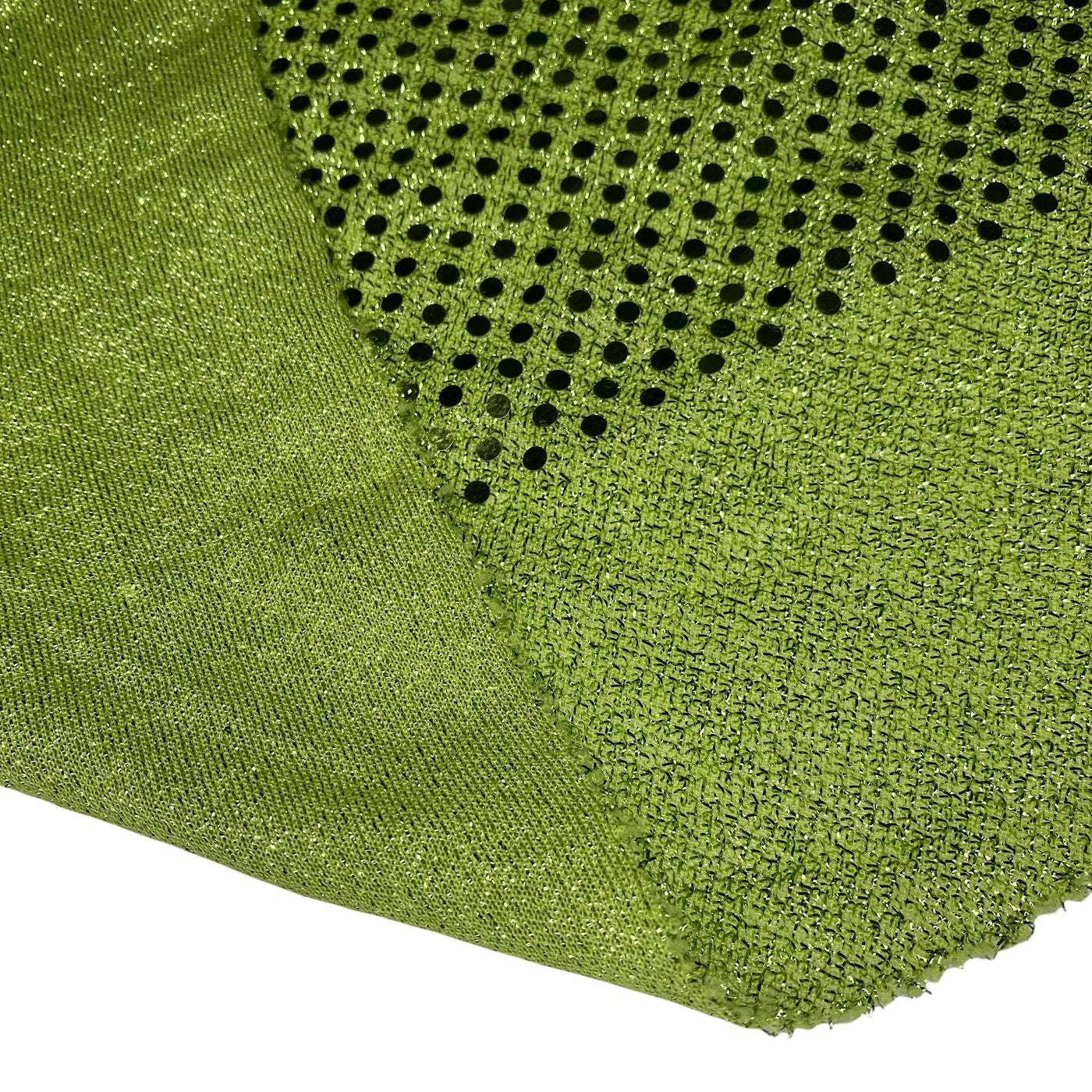 Faux Sequin Shiny Confetti Dot Knit - 48” - Lime
