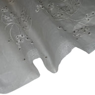 Embroidered Beaded Silk Organza - White