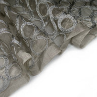 Embroidered Silk Organza - Circles  - Silver