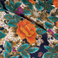 Floral Printed Polyester - 44” - Orange/Brown