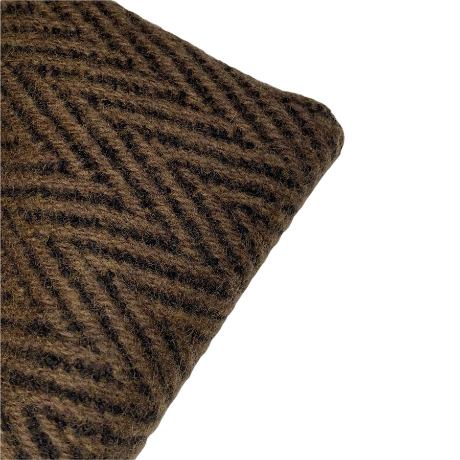 Wool Coating - Chevron - Brown