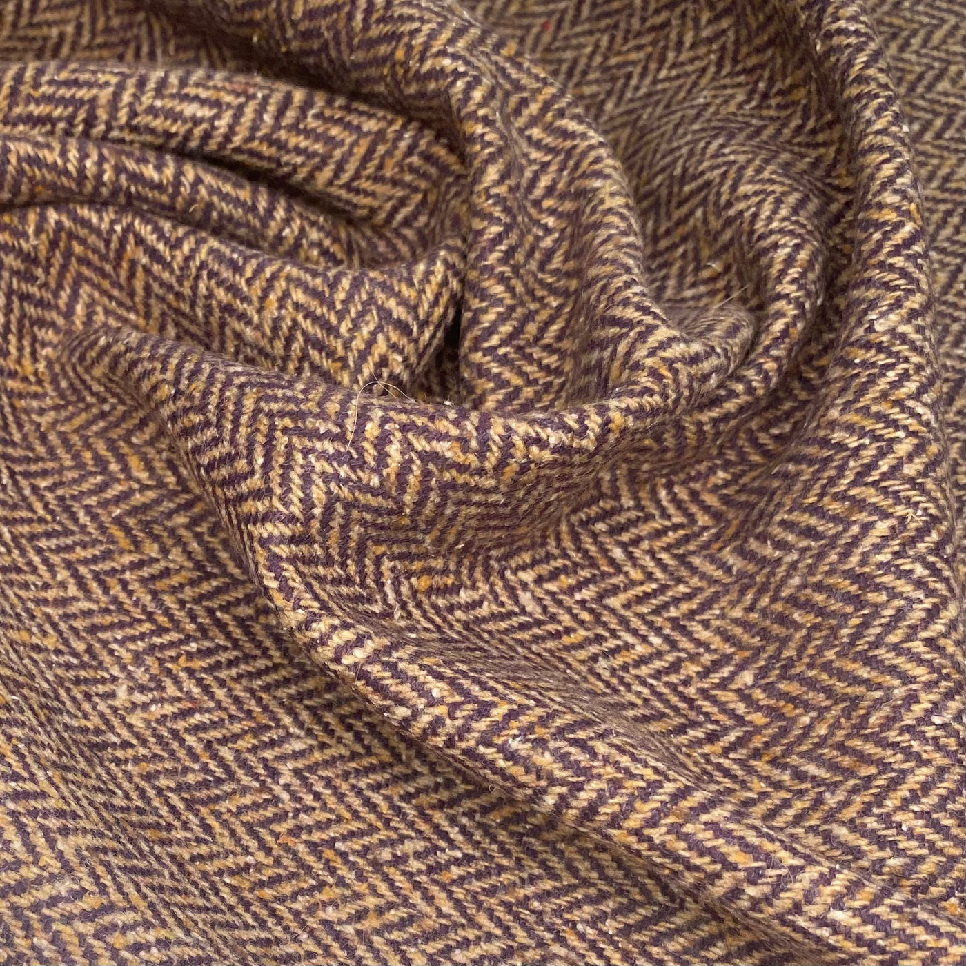 Herringbone Wool - Brown/Purple