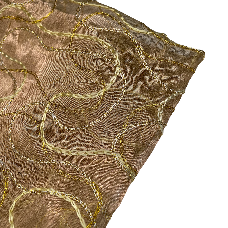 Embroidered Silk Organza - Gold