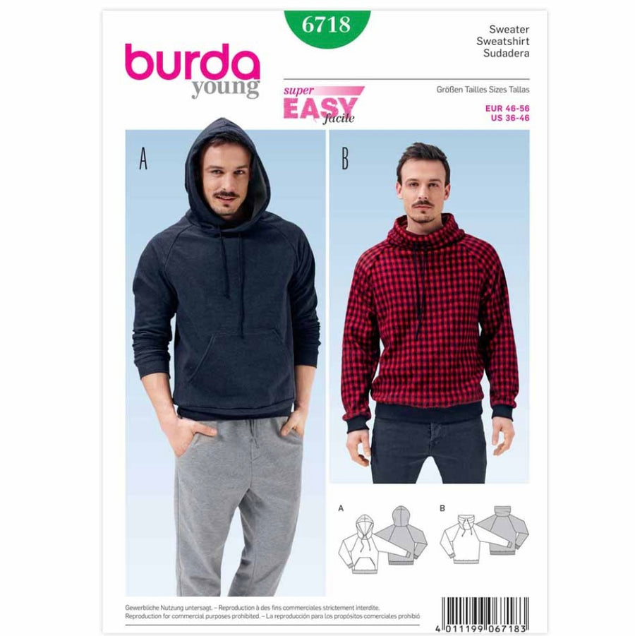 Burda Young 6718 - Sweatshirt Sewing Pattern