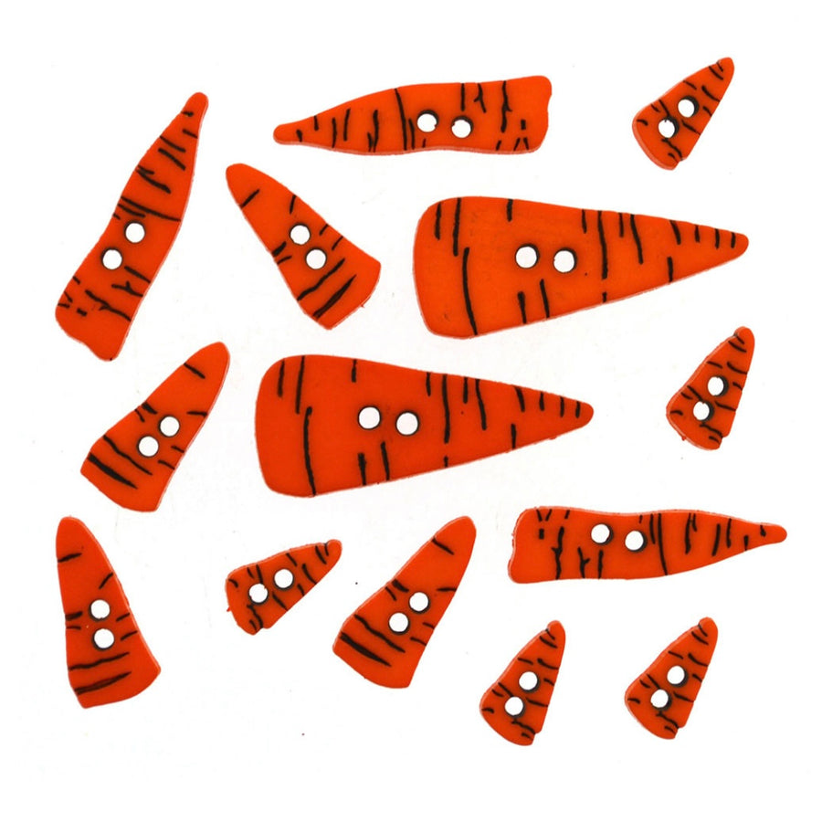 Novelty Buttons - Christmas Carrot Noses - 14pcs