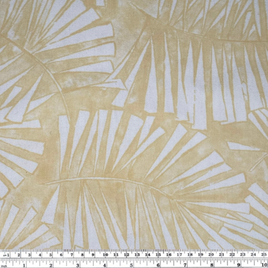 Printed Cotton Canvas Palm Leaves - Yellow/White
