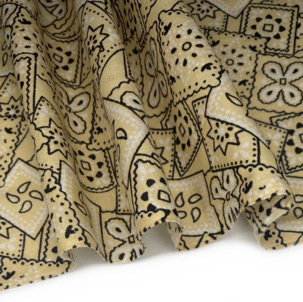 Quilting Cotton - Bandanna Print - Light Yellow