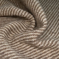 Diagonal Striped Wool Coating - Cream/Beige